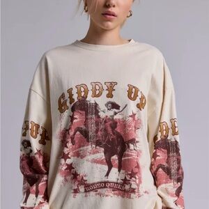 Silence + Noise Giddy Up Western 109% Cotton Long Sleeve Tee
